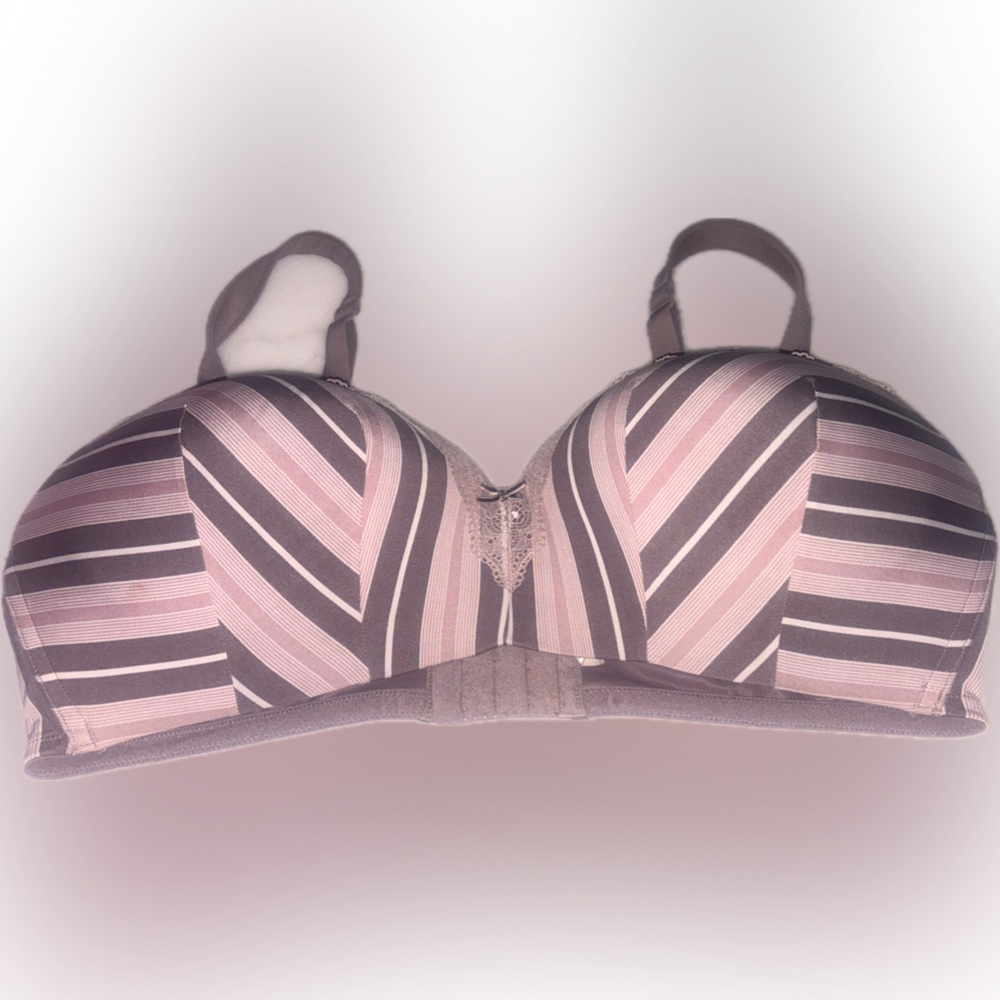 Cacique Striped Pink and Brown Women's Bra 42DDD
